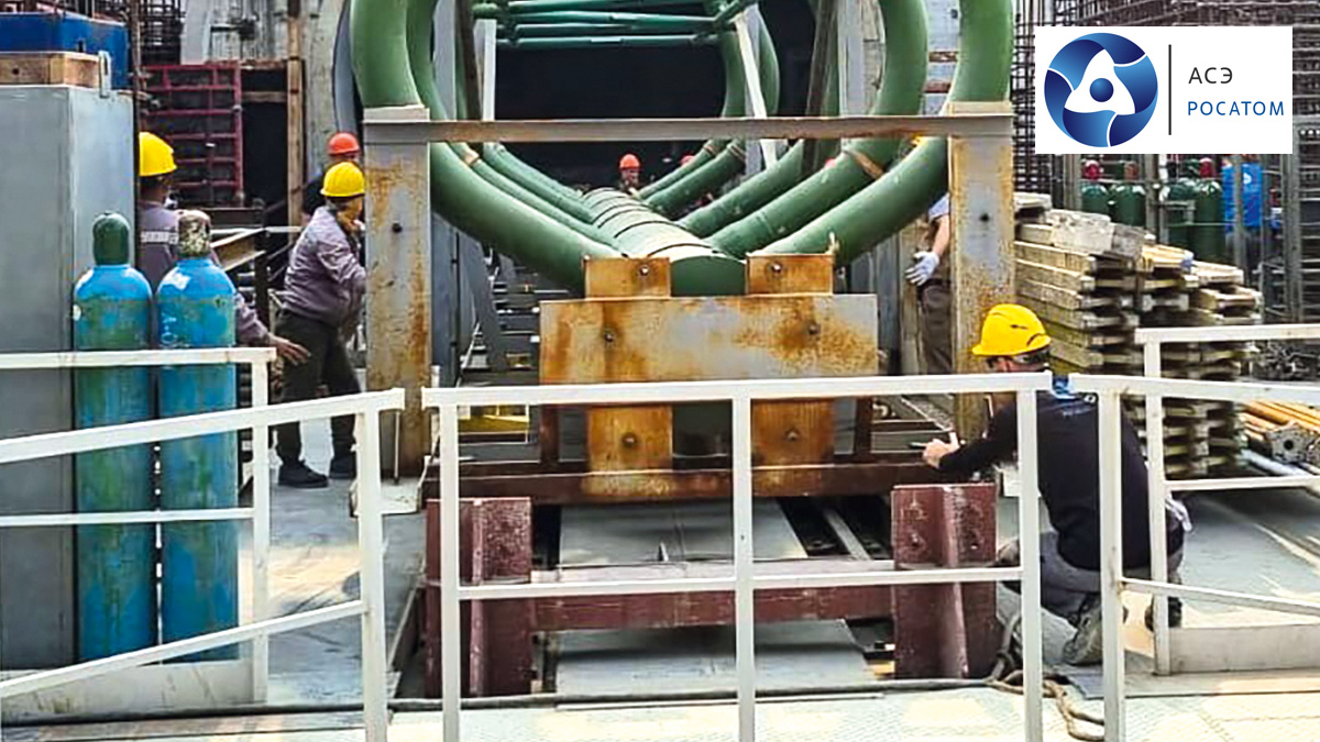 На стройплощадке энергоблока №1 АЭС «Руппур» (Бангладеш) установлены в проектное положение четыре коллектора пара — крупные комплектующие узлы парогенератора Работа на опережение 